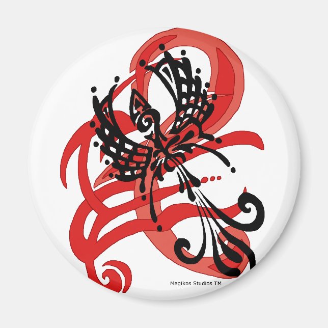 Tribal Raven Magnet (Vorne)