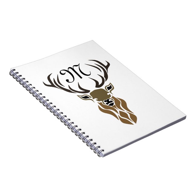 Tribal Red Stag Monogram Notizblock (Rechte Seite)