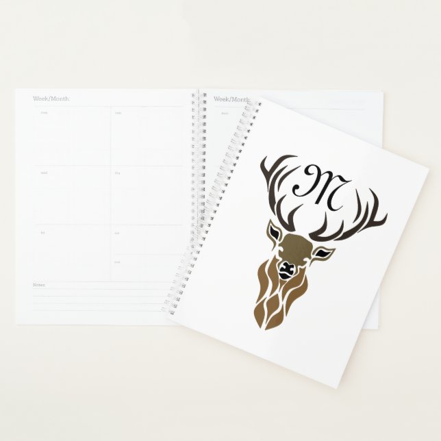 Tribal Red Stag Monogram Planer (Anzeige)