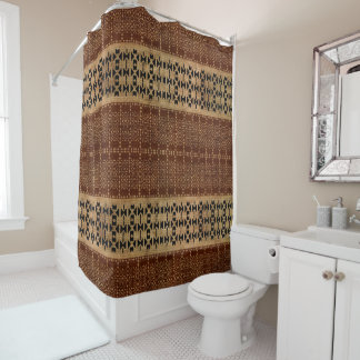 Tribal Rich Brown Mudcloth Duschvorhang