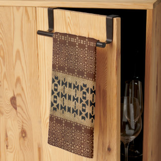 Tribal Rich Brown Mudcloth Geschirrtuch