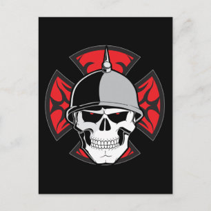 Tribal Round Cross Skull Postkarte