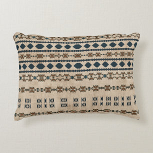 Tribal Rust Blue Mud Tuch Kissen Kissen