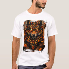 Tribal-Rüstung-Wolf • Herbstfarben-Edition T-Shirt