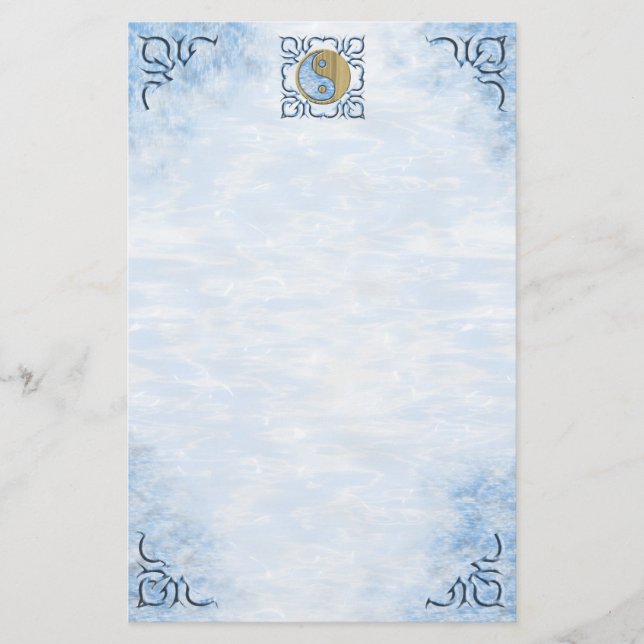 Tribal Sand & Water Yin Yang Briefpapier (Vorderseite)