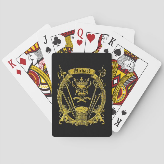 Tribal-Schädel im Mittelalter Spielkarten (Rückseite)