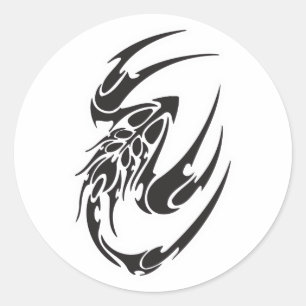 Tribal Scorpion Tattoo Design Runder Aufkleber