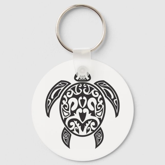 Tribal Sea Turtle Schlüsselanhänger (Vorderseite)