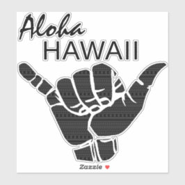 TRIBAL SHAKA (Hang LOOSE) - ALOHA HAWAII Blk Aufkleber