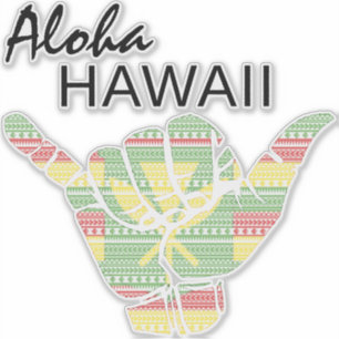 TRIBAL SHAKA (HANG LOOSE) ALOHA HAWAII KANAKA TRBL AUFKLEBER