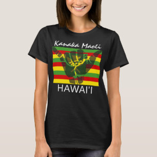 TRIBAL SHAKA (HANG LOOSE) Kānaka Maoli HI FLAG BG T-Shirt