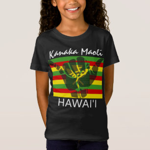 TRIBAL SHAKA (HANG LOOSE) Kānaka Maoli HI FLAG BG T-Shirt