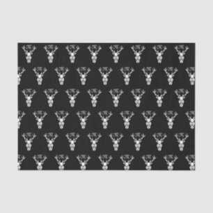 Tribal Snow Stag White Silhouette Seidenpapier