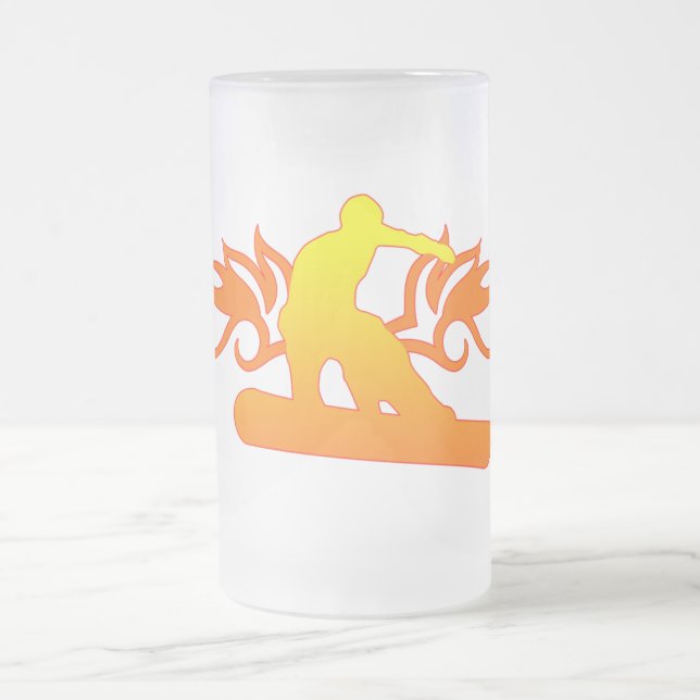 Tribal-Snowboard Mattglas Bierglas (Mittel)