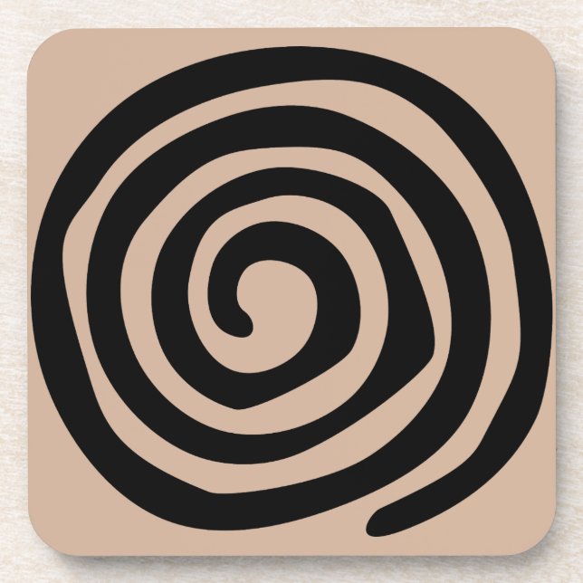 Tribal Spirale Petroglyph mexikanische Kunst Getränkeuntersetzer (Vorderseite)