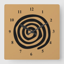 Tribal-Spiralwirbel Quadratische Wanduhr
