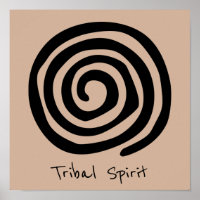 Tribal Spirit Slogan Spiral Petroglyph Stamm