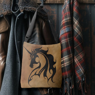 Tribal Stone Unicorn Tragetaschen Mit Langen Trägern