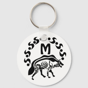 Tribal Strip Hyena Monogramm Schlüsselanhänger