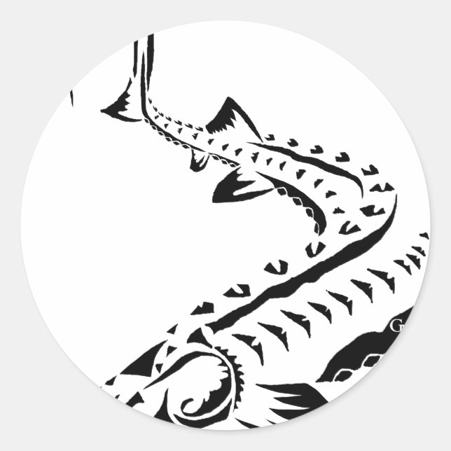 Tribal Sturgeon - Shovelnose Runder Aufkleber (Vorderseite)