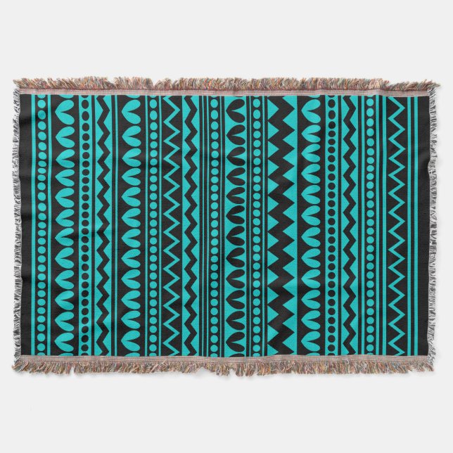 Tribal Style - Black on Deep Türkise Decke (Vorderseite)
