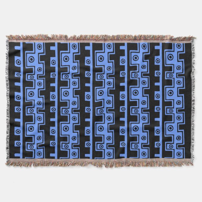 Tribal Style II - Black on Baby Blue Decke (Vorderseite)