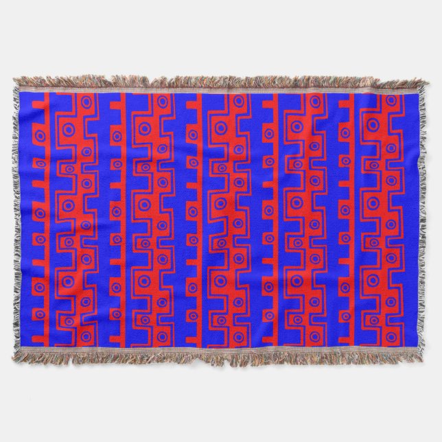 Tribal Style II - Blau und Rot Decke (Vorderseite)