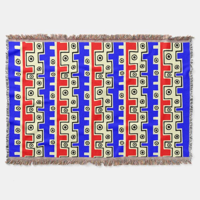 Tribal Style II - Rot, Blau, Schwarz und Gelb Decke (Vorderseite)