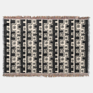 Tribal Style II - Schwarz auf Creme Decke