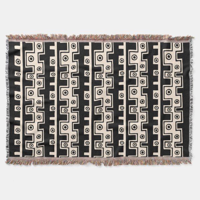 Tribal Style II - Schwarz auf Creme Decke (Vorderseite)