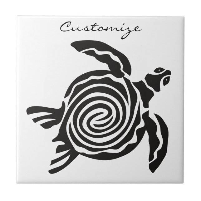 Tribal Style Turtle Thunder_Cove Fliese (Vorderseite)