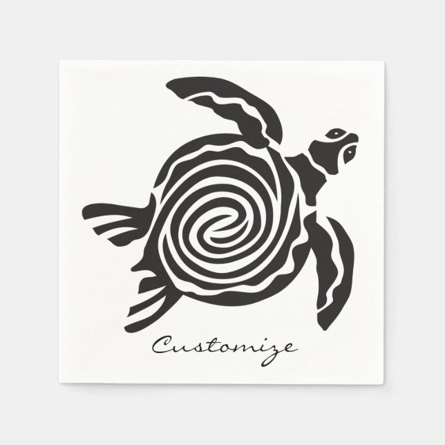 Tribal Style Turtle Thunder_Cove Serviette (Vorderseite)