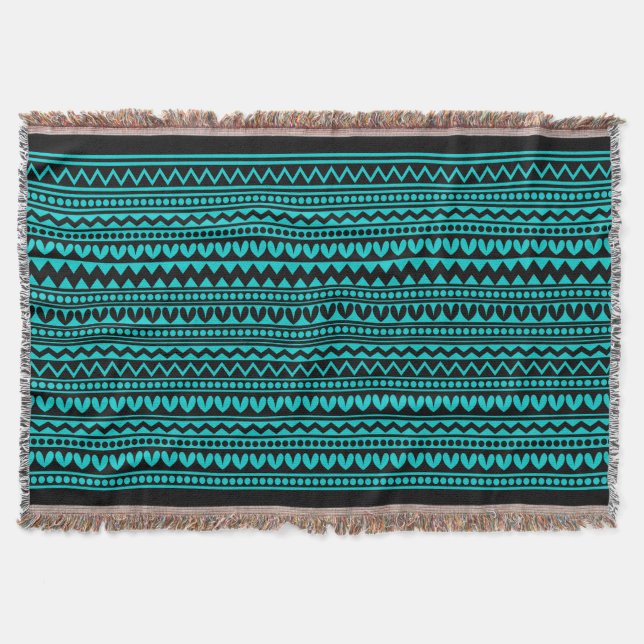 Tribal Style V2 - Black on Deep Türkise Decke (Vorderseite)