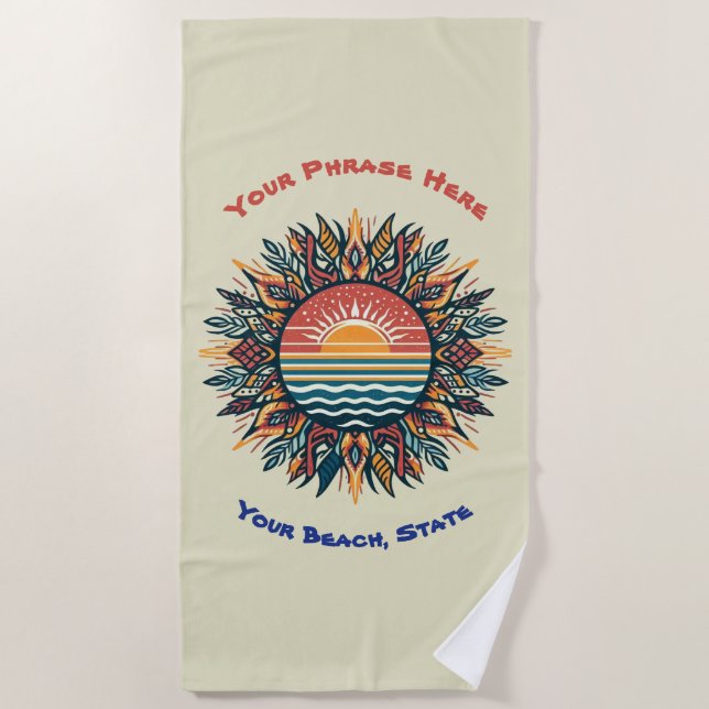 Tribal Summer Sun Strandtuch (Vorderseite)