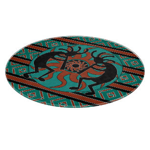 Tribal Sun Turquoise Kokopelli Südwest Schneidebrett