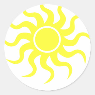 Tribal Sun Yellow Runder Aufkleber