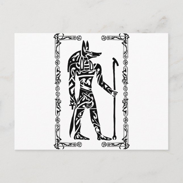 Tribal Tattoo Anubis Postkarte (Vorderseite)