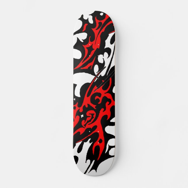 Tribal Tattoo Blades (red and black) Skateboard (Vorderseite)