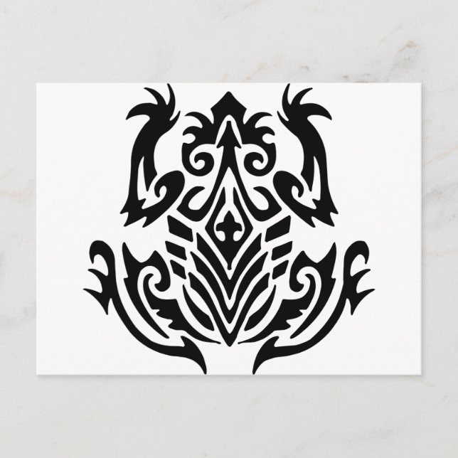 Tribal Tattoo Frog Postkarte (Vorderseite)