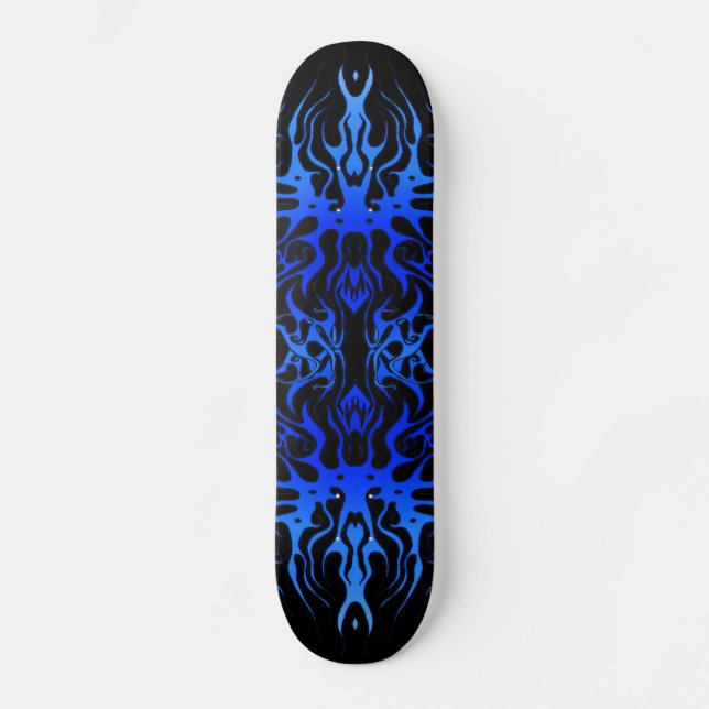 Tribal Tattoo Heart Arteria blau schwarz Skateboard (Vorderseite)