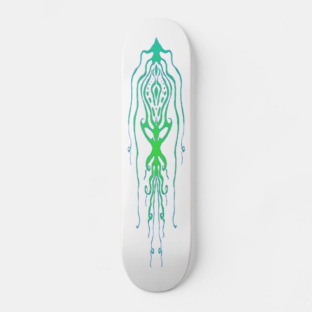 Tribal Tattoo Octopus Tintenfisch Skateboard (Vorderseite)