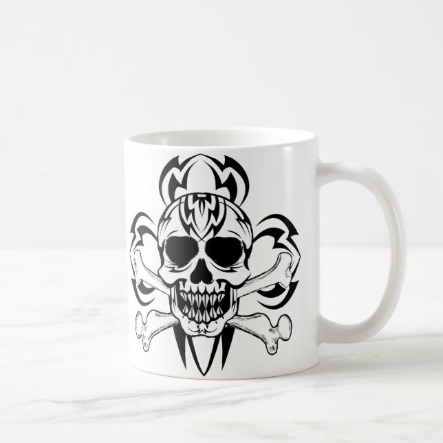 Tribal Tattoo Skull Kaffeetasse (Rechts)