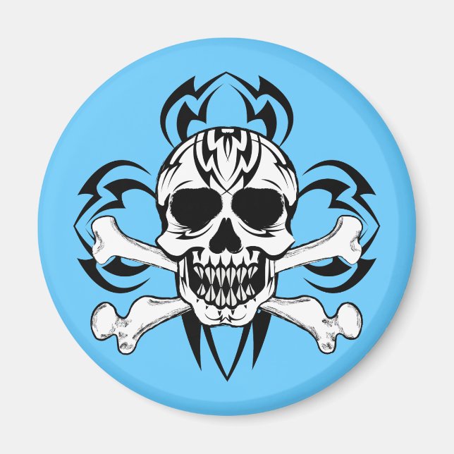 Tribal Tattoo Skull Magnet (Vorne)