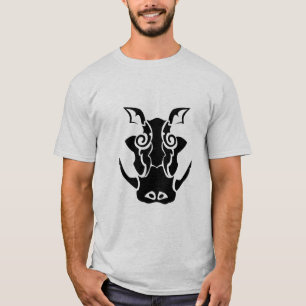 Tribal Tattoo Style Boar Head T-Shirt