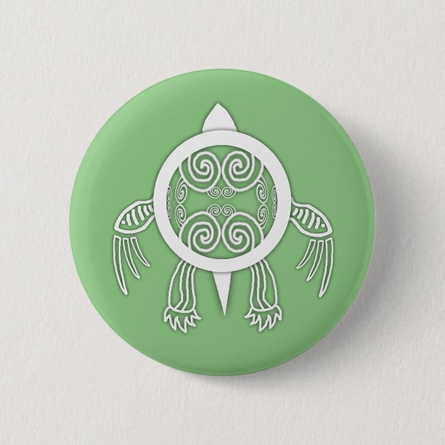 Tribal Tattoo Turtle Button (Vorderseite)