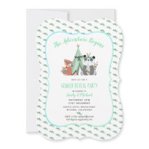 Tribal TeePee Gender Reveal Boy Mint Einladung