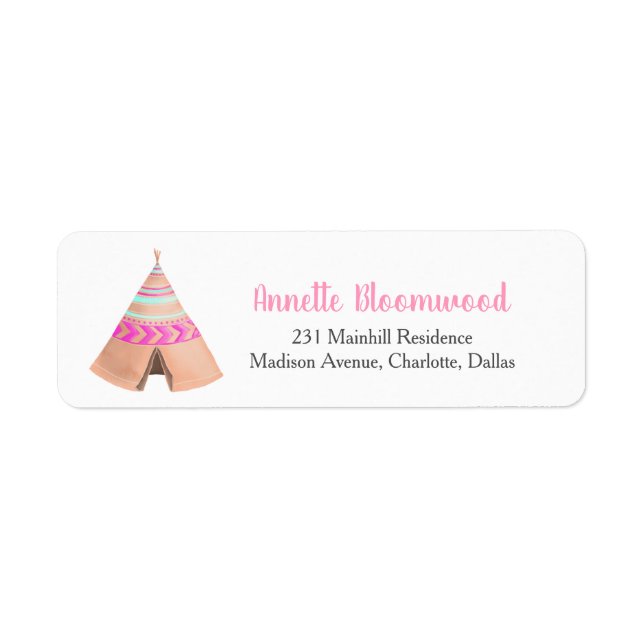 Tribal Teepee Pink Baby Dusche (Vorne)