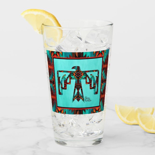 Tribal Thunderbird Glass Cup Glas (Vorderseite Ice)