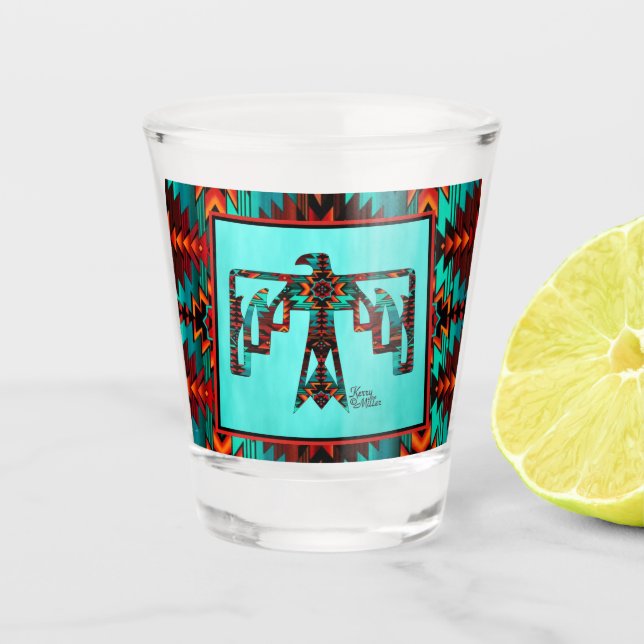 Tribal Thunderbird Shot Glass Schnapsglas (Vorderseite)