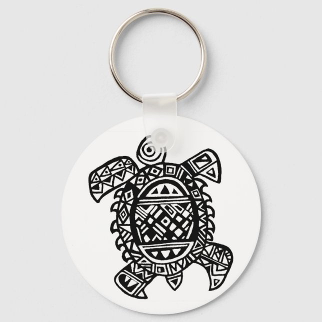 Tribal Tortuga Schlüsselanhänger (Vorderseite)